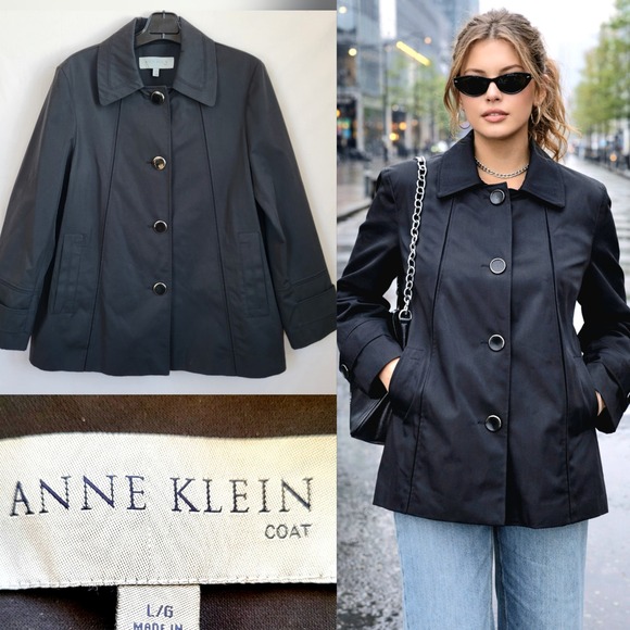 Anne Klein Jackets & Blazers - Anne Klein Black Spring Jacket Coat Large
